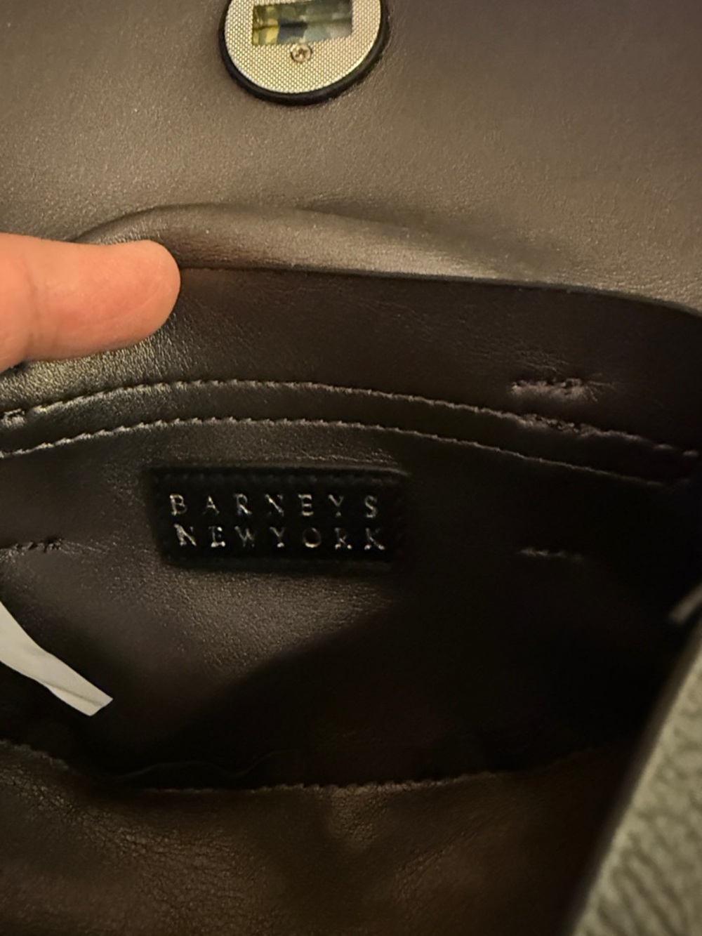 Barney's New York Black Leather Belt Bag with Silver Hardware New - Picture 8 of 10